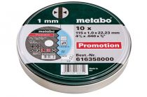 Отрезной круг Metabo 125х1,0х22,23мм Promotion А 60-R прямой упаковка 10шт  616359000